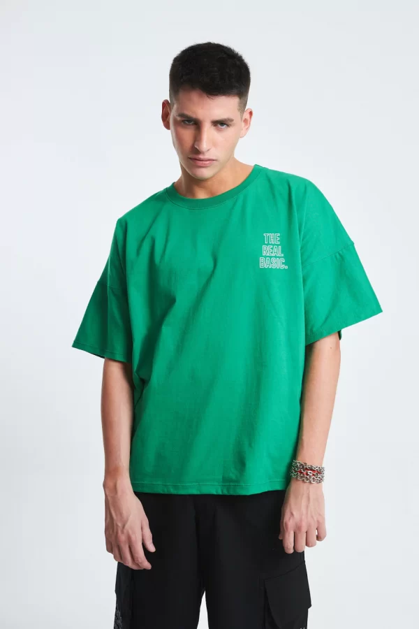 Remera real boxy fit verde